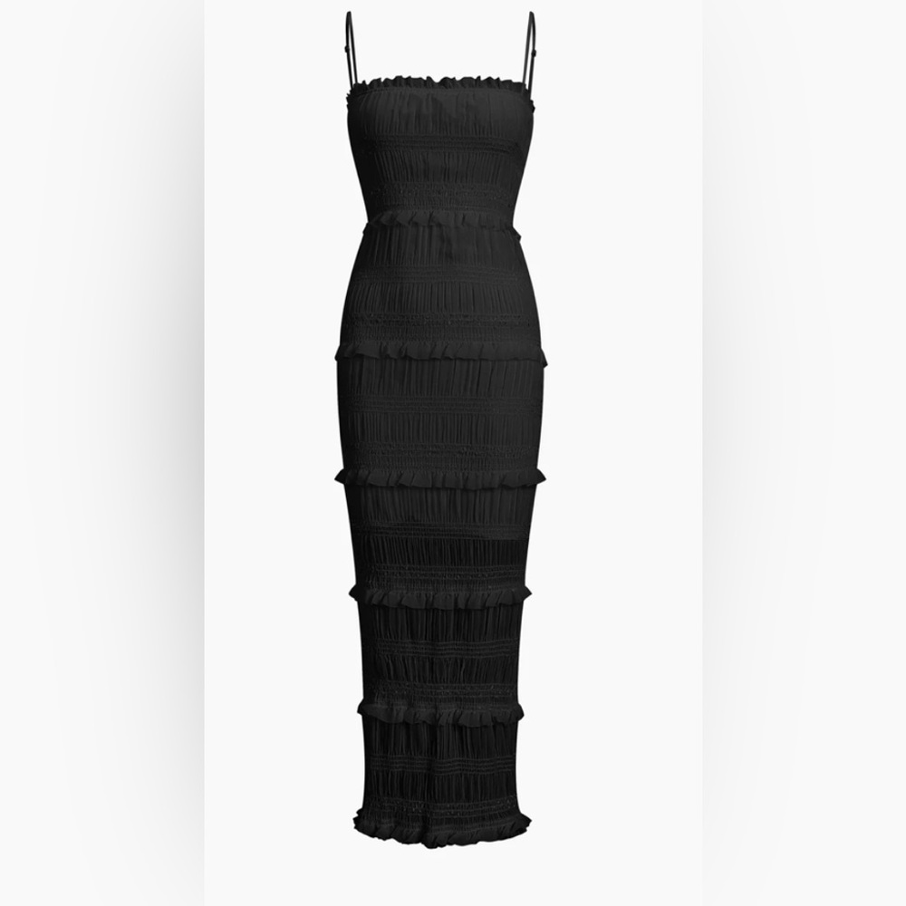 NWT Commense Ruffle With Sequins Embellishment Midi Dress